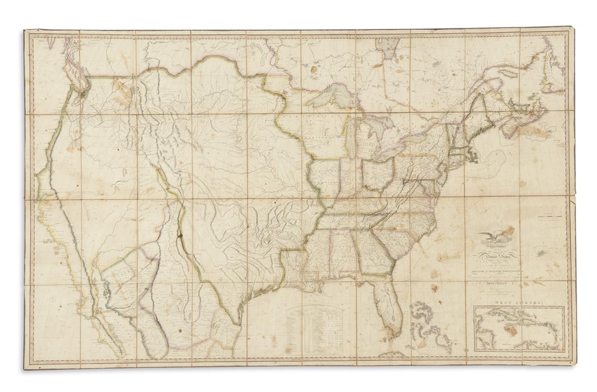 MELISH, JOHN. Map of the United States with the Contiguous British & Spanish Possessions.